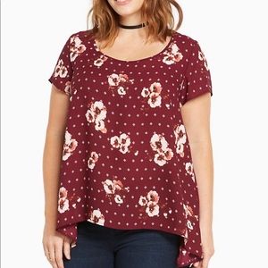 Torrid Floral Shark Bite Style Top